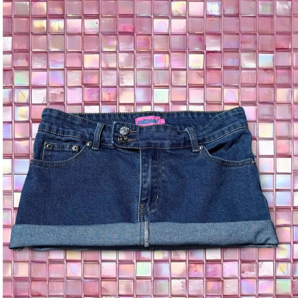Edikted denim mini skirt in